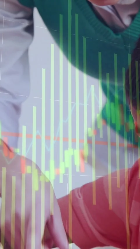 Vertical video: Child placing hand, woman leaning and teaching while finance Stock Footage 331215556