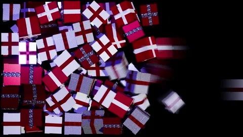 Vertical video christmas animation with drop christmas box. Falling presents Stock Footage 251986366