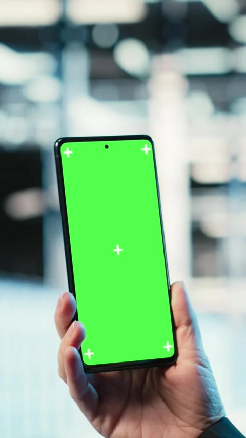 Vertical video Chroma key smartphone used by data center admin to troubleshoot Stock Footage 329316518