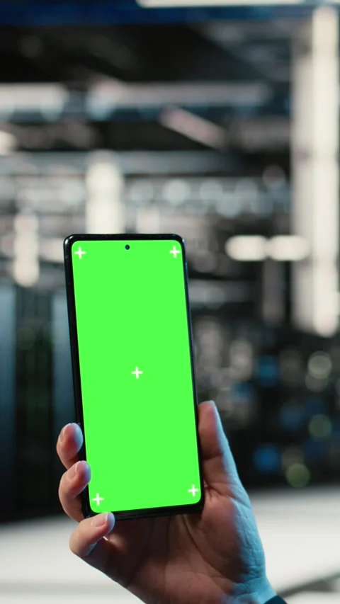 Vertical video Chroma key smartphone, troubleshooting rigs issues and admin in Stock Footage 329322481