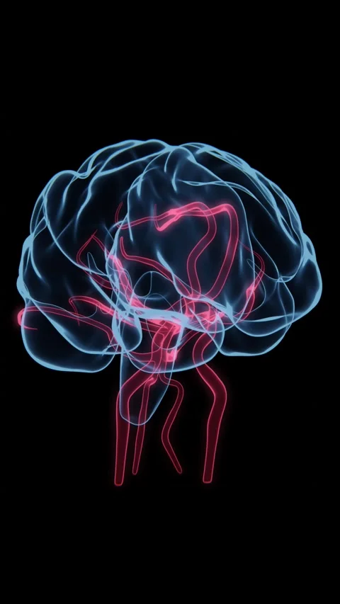 Vertical video of Circle of Willis Arteries in Xray Stock Footage 327904108