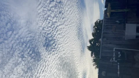 Vertical video of Cirrocumulus clouds. Unusual sky Stock Footage 295213209