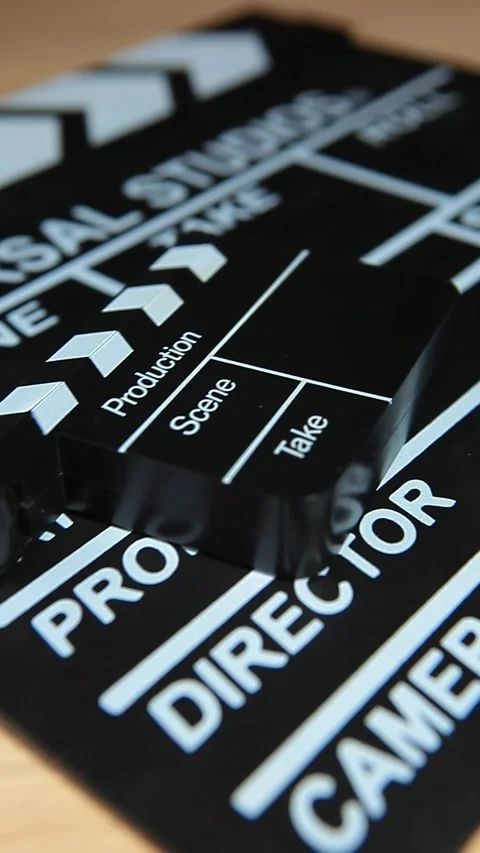 Vertical video of clapper board Stock Footage 251159337