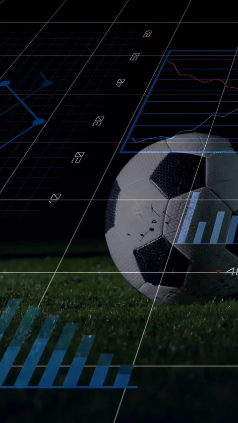 Vertical video: On cleat entry, soccer ball tracked by HUD, cleat kicking ball Stock Footage 330305998