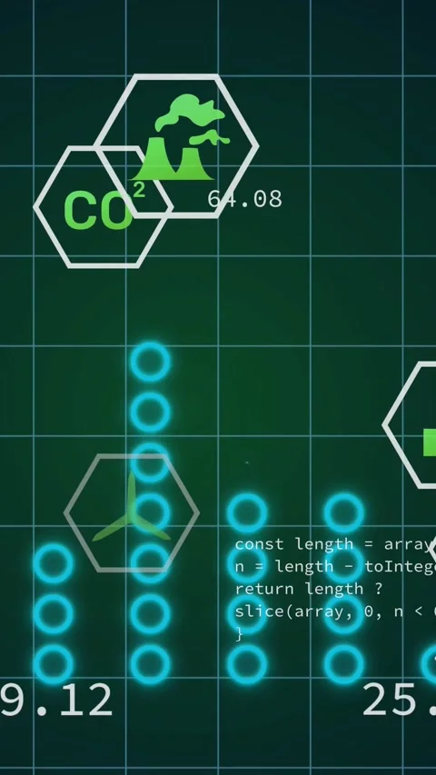 Vertical video: Climate panel receiving data, rings pulsing, numbers updating, Stock Footage 331178208