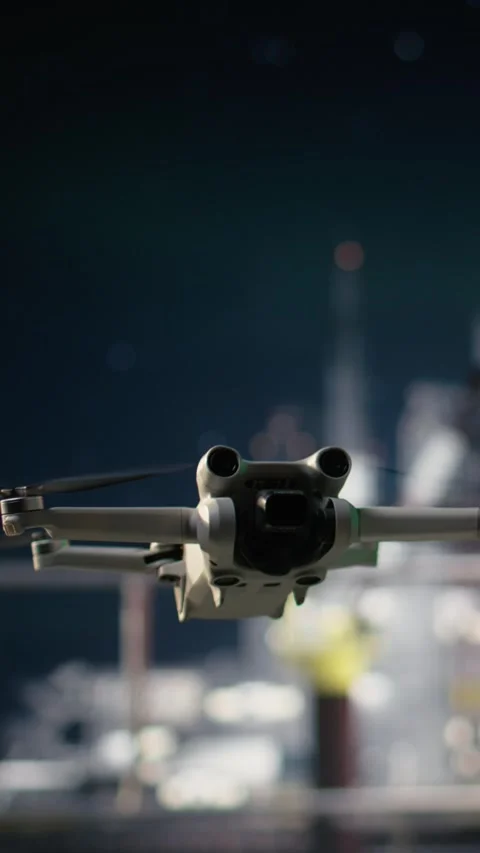 Vertical video Close up of drone used by offshore platform team to find fossil Stock Footage 339887326