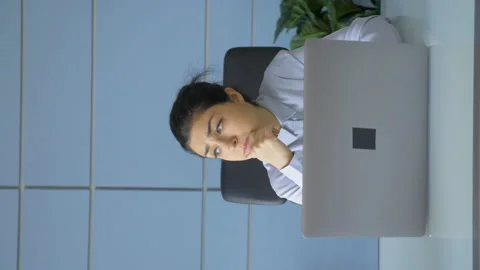 Vertical Video Close-Up Portrait Of A Young Indian Woman Stock Footage 150691886