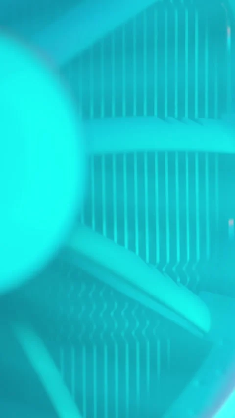 Vertical video. Close-up of a rotating cooler with a radiator for the processor Video stock 266222983