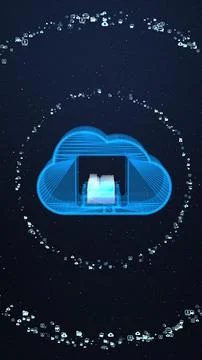 Vertical video. Cloud computing and Big data concept. Digital data and Stockillustratie