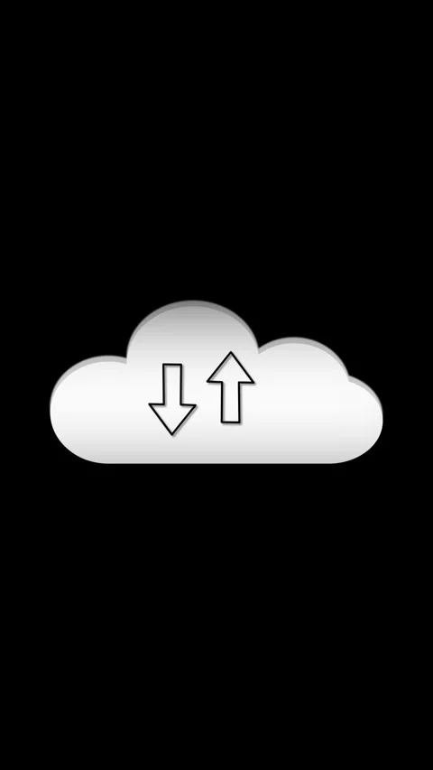 Vertical video cloud computing data transfer upload download green animatio.. Stock Footage 317774432