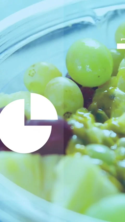 Vertical video: Cloud icon fading in starting data charts moving over fruit jar Stock Footage 328448614
