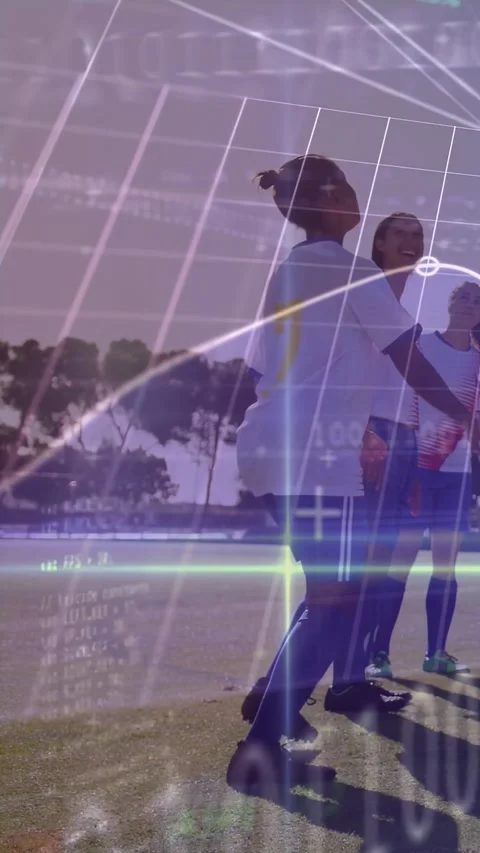 Vertical video: Coach stepping and showing ball control in training while data Stock Footage 330195970