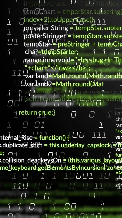 Vertical video: Code block scrolling for tech, frames advancing and showing 库存影片 331759717