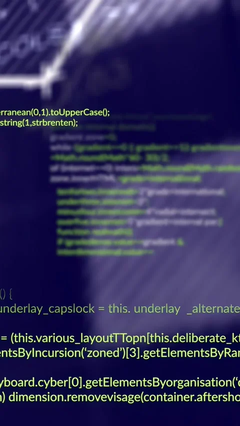 Vertical video: Code block scrolling on screen light streak sweeping in Stock Footage 333006156