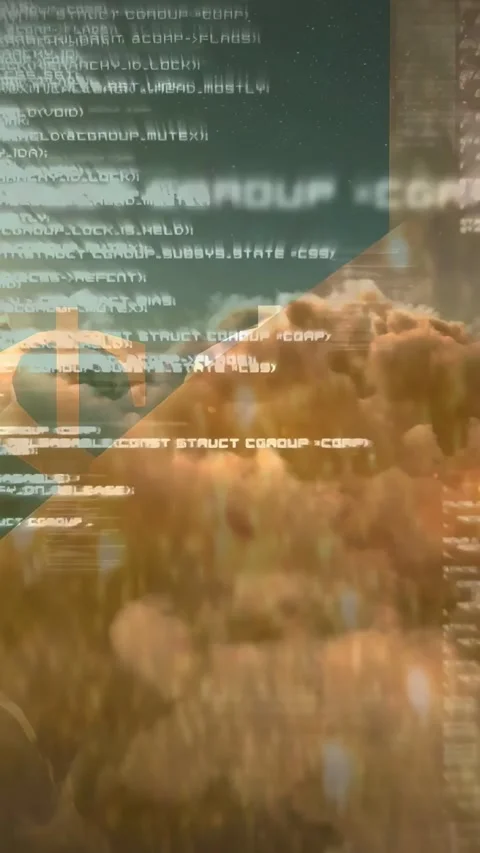 Vertical video: Code starting scrolling, three gold $ signs fading and sliding, Video stock 335263833