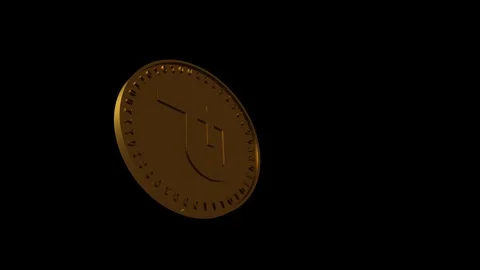 Vertical video coin of PotCoin soars and falls spinning on transparent Stock Footage 119071697