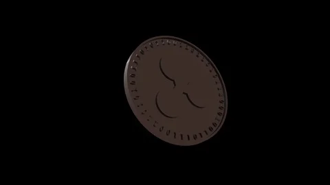Vertical video coin Ripple on transparent alpha background, slow motion Stock Footage 119071571