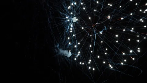 VERTICAL VIDEO, Colorful firework display celebration in the night sky Stock Footage 123023215
