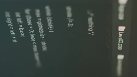 Vertical video: Computer monitor with developing programming and coding Stock Footage 219702772