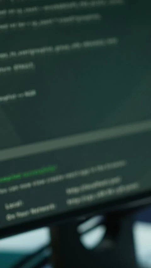 Vertical video Computer peripherals and screens in server farm Stock Footage 280610980