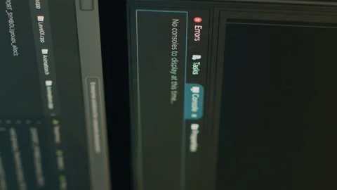 Vertical video: Computer screen of software developer typing programming Stock Footage 219702707