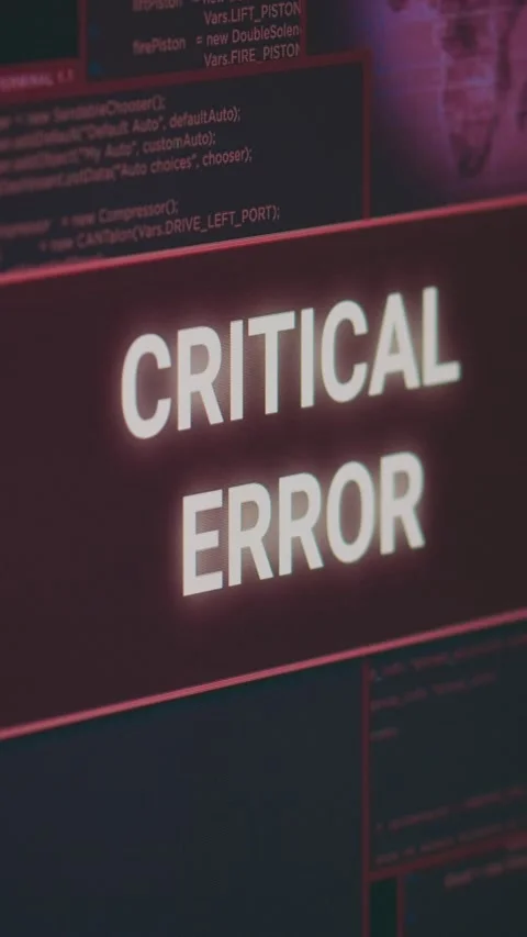 Vertical video: Computer showing hacking alert and critical error message Stock Footage 218577722