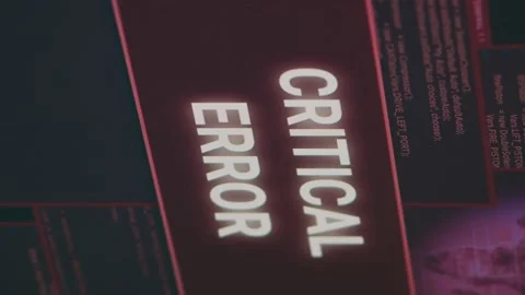 Vertical video: Computer showing hacking alert and critical error message Video stock 220161468