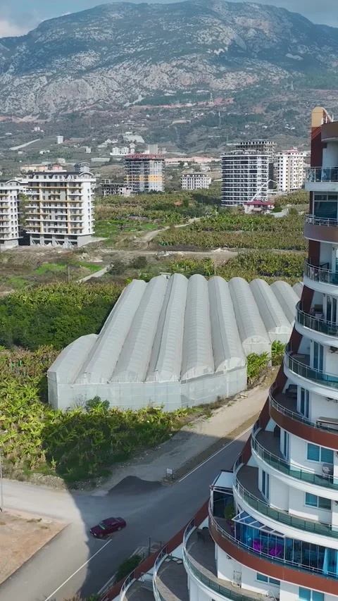 Vertical Video Concrete Frame Structure with Open Floors Stock-Footage 341834313