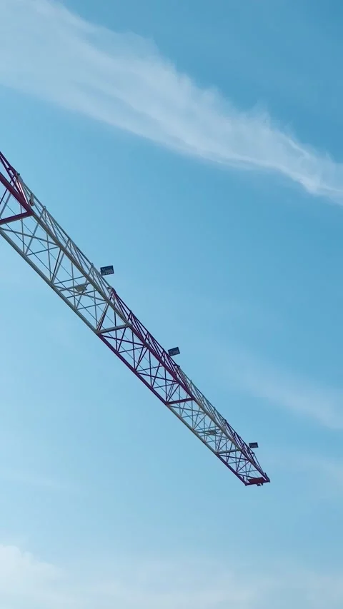 Vertical video construction crane and unfinished building Stock Footage 341901911