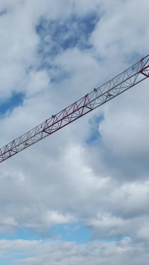 Vertical Video of Construction Engineers Overseeing High-Rise Wall Installation Stock Footage 342408766