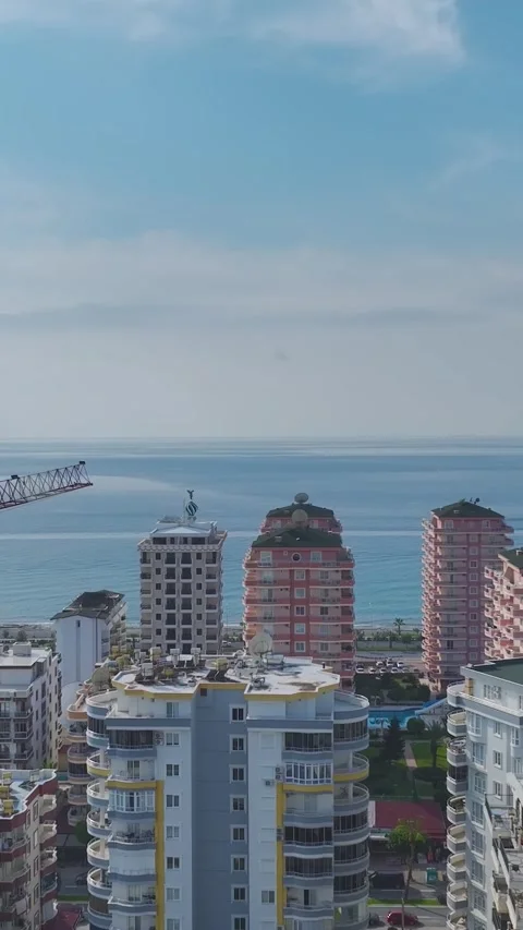 Vertical Video: Construction Project With Teams Working on Metal Framework Stock Footage 342917656
