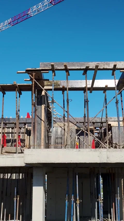 Vertical Video Construction Site Patterns with Light and Shadows Stock Footage 341835193