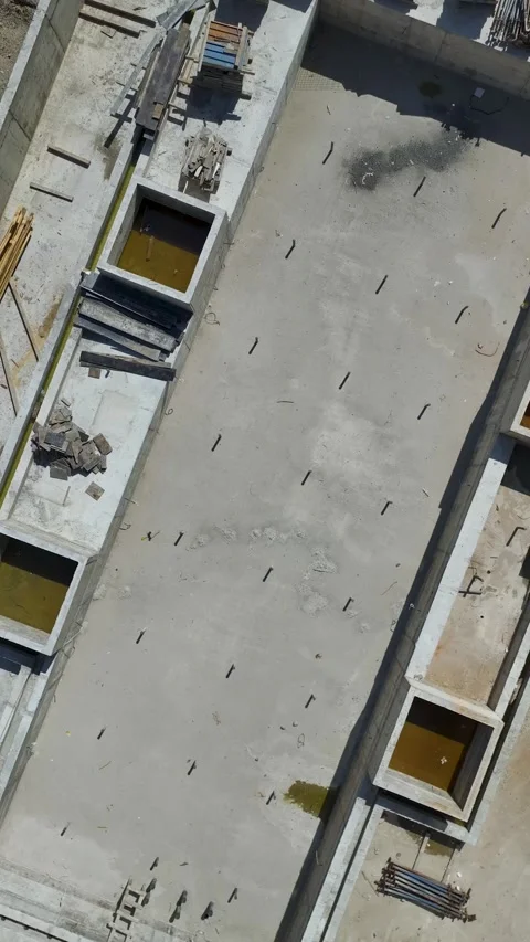Vertical Video of Construction Team Installing Structural Elements Stock Footage 342353072