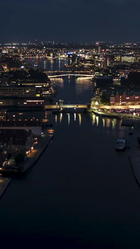 Vertical Video of Copenhagen, Denmark, Vertical Aerial View Shot Stock Footage 311079962