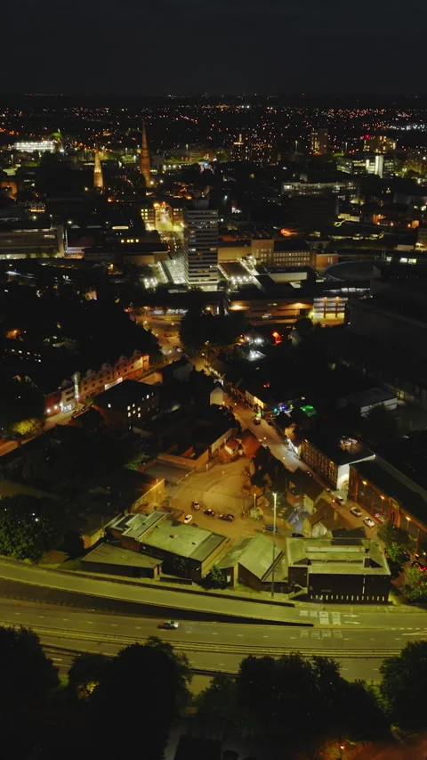 Vertical Video of Coventry, Vertical Aerial View Shot Stock Footage 292738312