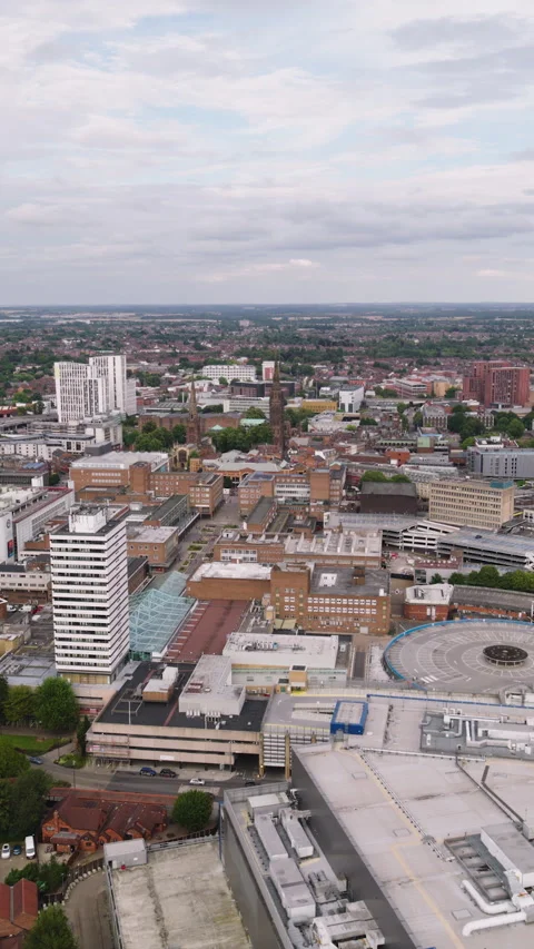 Vertical Video of Coventry, Vertical Aerial View Shot Stock Footage 292738535