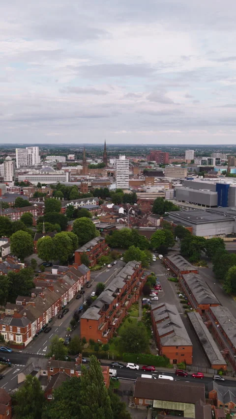 Vertical Video of Coventry, Vertical Aerial View Shot Stock Footage 292738591