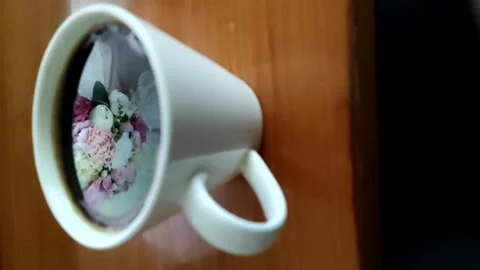 Vertical video a cup with coffee. Stock Footage 154136997