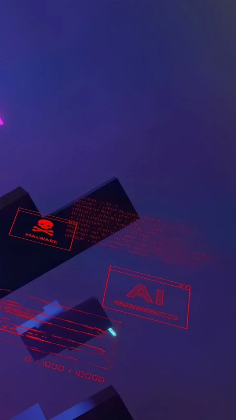 Vertical video: Cyan beam sparking panels sliding, L block anchoring scene, Stock Footage 334378145