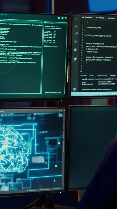 Vertical video Cybercriminal using AI machine learning to develop zero day Stock Footage 275621059