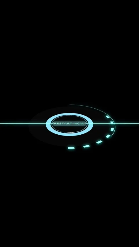 Vertical video cyberpunk start button animation neon blue sci fi h u d inte.. Stock Footage 321722145
