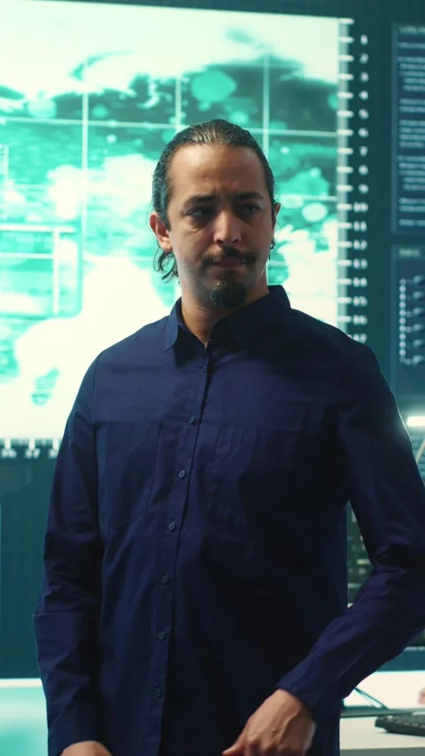 Vertical Video Cybersecurity team investigating cybercrime and malware attacks Stock Footage 277853509