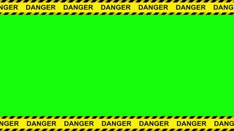 Vertical video of danger stripes roll on borders frame chroma key screen Video stock 239195331