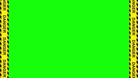 Vertical video of danger tapes roll on borders chroma key screen Video stock 239195296