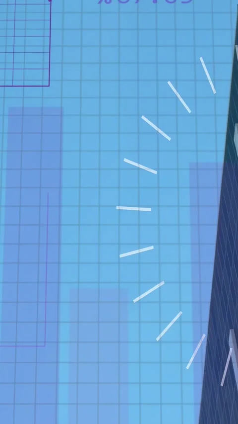 Vertical video: Dashboard graphics animating on % change, sweeping pointer Stock Footage 334296114