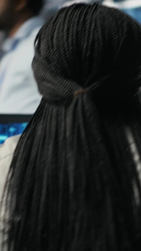 Vertical video Data center software developer using artificial intelligence deep Stock Footage 307969845