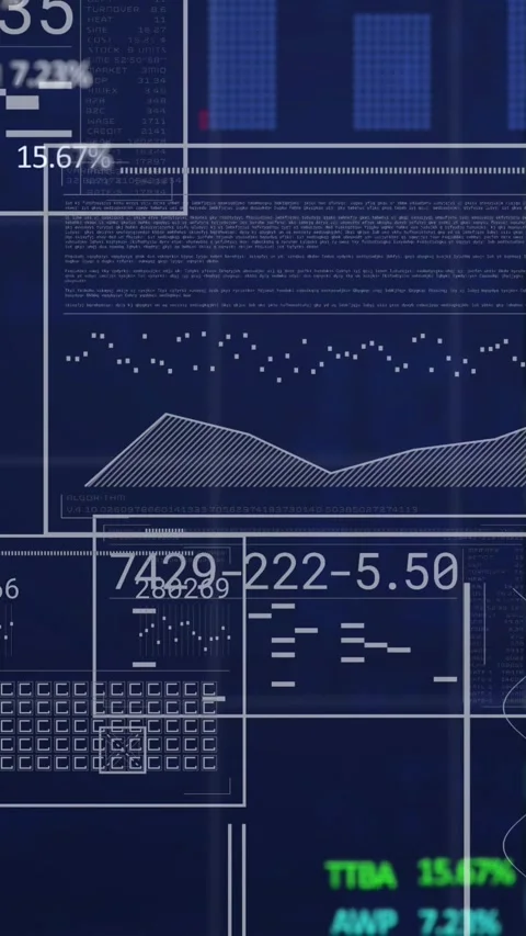 Vertical video: Data dashboard panels sliding, updating after pct labels Stock Footage 328331939