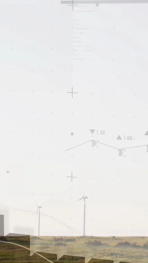 Vertical video: Data feed animating blocks into 3D bars, drawing white trend Stock Footage 332823270