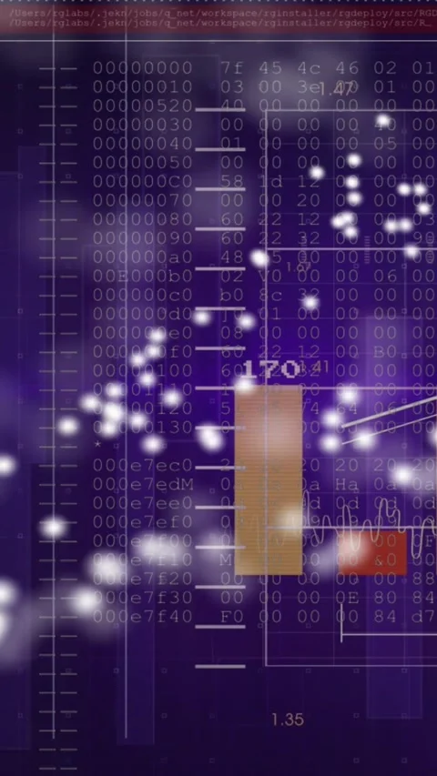 Vertical video: data feed initiating gold bar fluctuating height and labels for Stock Footage 331168971