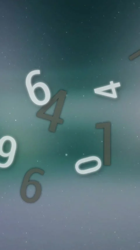 Vertical video: Data feed starting, numerals drifting and rotating while Stock Footage 331790138